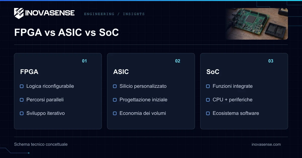 FPGA vs ASIC vs SoC: guida alla decisione ingegneristica 2026 (con conformità al CRA UE)